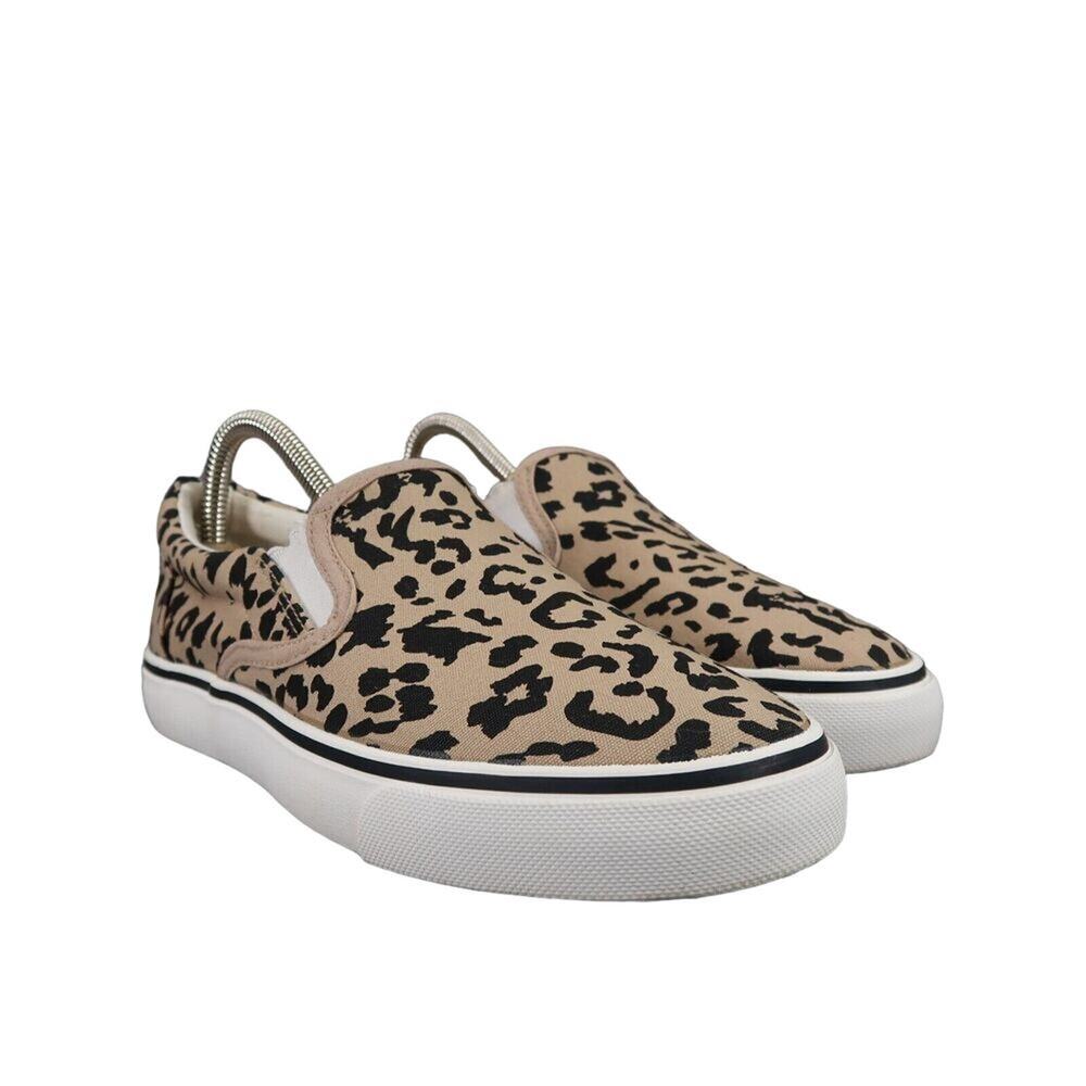 Womens Sneakers Canvas Slip On Shoes 7 Leopard Print Fashion Casual Classic Flat
